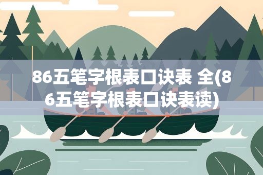 86五笔字根表口诀表 全(86五笔字根表口诀表读)
