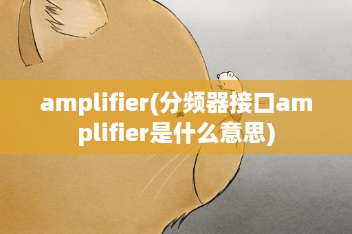 amplifier(分频器接口amplifier是什么意思)