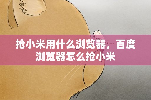 抢小米用什么浏览器，百度浏览器怎么抢小米