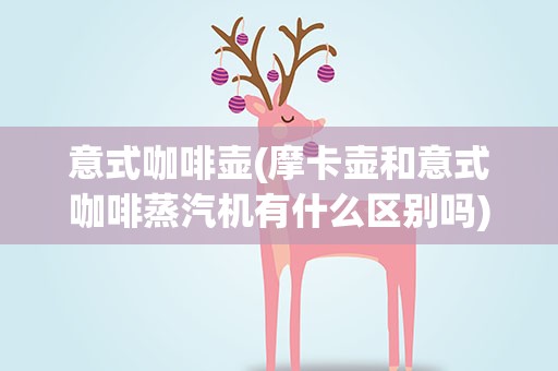 意式咖啡壶(摩卡壶和意式咖啡蒸汽机有什么区别吗)