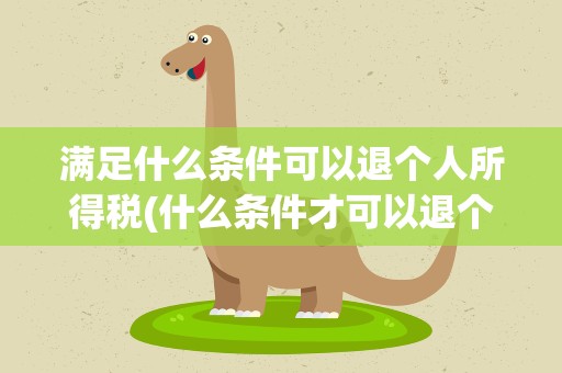 满足什么条件可以退个人所得税(什么条件才可以退个人所得税)