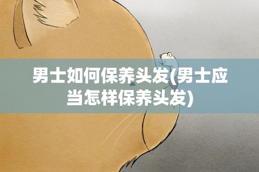 男士如何保养头发(男士应当怎样保养头发)