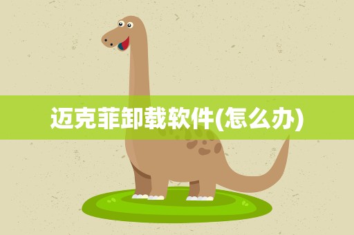 迈克菲卸载软件(怎么办)