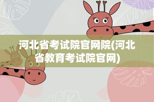 河北省考试院官网院(河北省教育考试院官网)