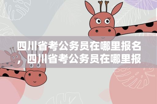 四川省考公务员在哪里报名，四川省考公务员在哪里报名啊