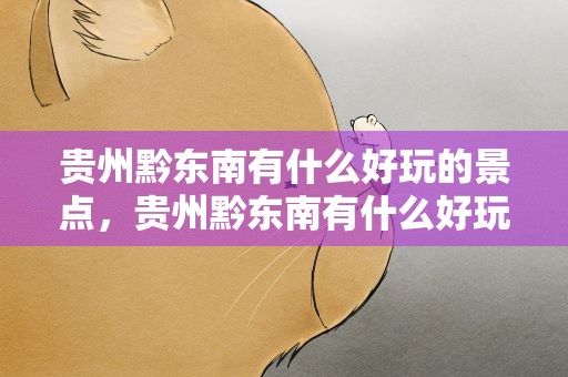 贵州黔东南有什么好玩的景点，贵州黔东南有什么好玩的景点吗