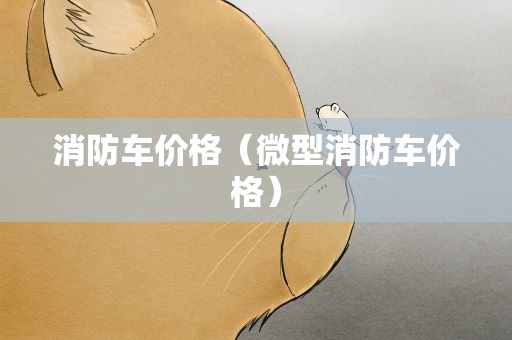 消防车价格（微型消防车价格）