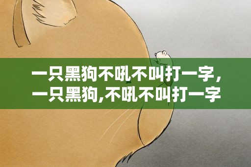 一只黑狗不吼不叫打一字，一只黑狗,不吼不叫打一字