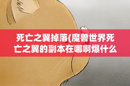 死亡之翼掉落(魔兽世界死亡之翼的副本在哪啊爆什么装备)