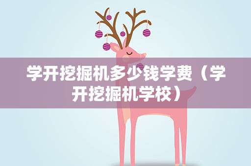 学开挖掘机多少钱学费（学开挖掘机学校）