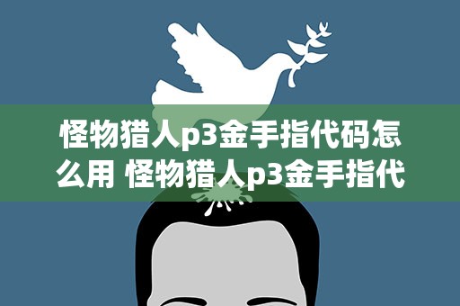 怪物猎人p3金手指代码怎么用 怪物猎人p3金手指代码格式