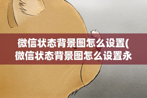 微信状态背景图怎么设置(微信状态背景图怎么设置永久)