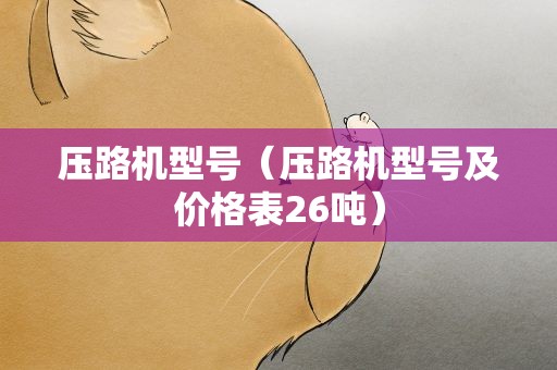 压路机型号（压路机型号及价格表26吨）