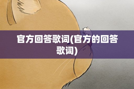 官方回答歌词(官方的回答歌词)
