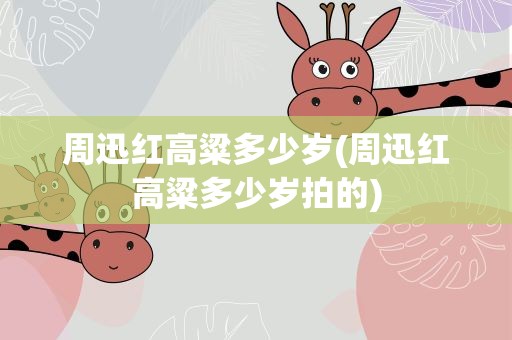 周迅红高粱多少岁(周迅红高粱多少岁拍的)