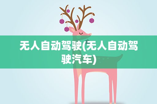 无人自动驾驶(无人自动驾驶汽车)