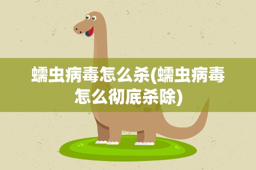 蠕虫病毒怎么杀(蠕虫病毒怎么彻底杀除)