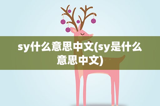 sy什么意思中文(sy是什么意思中文)