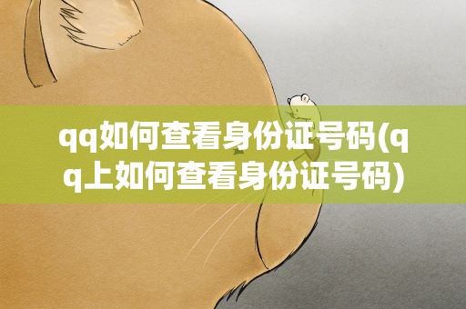 qq如何查看身份证号码(qq上如何查看身份证号码)