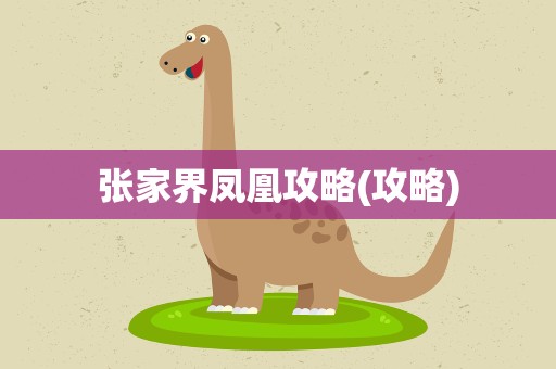 张家界凤凰攻略(攻略)