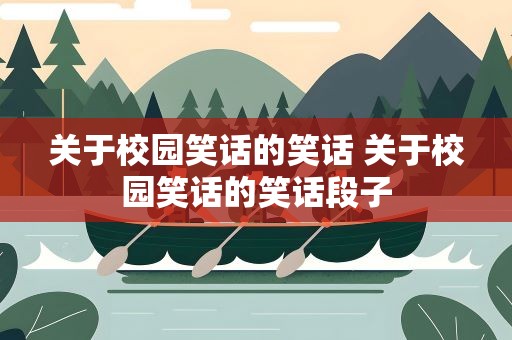 关于校园笑话的笑话 关于校园笑话的笑话段子