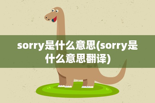 sorry是什么意思(sorry是什么意思翻译)