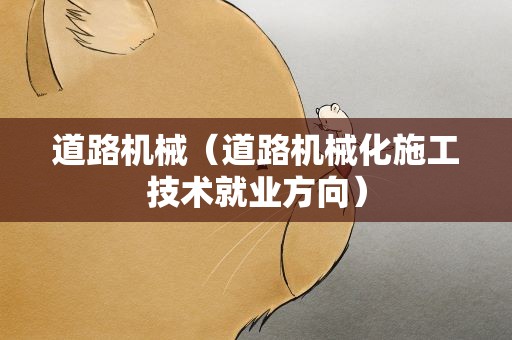 道路机械（道路机械化施工技术就业方向）