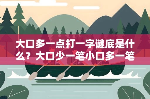 大口多一点打一字谜底是什么？大口少一笔小口多一笔打一字是什么字