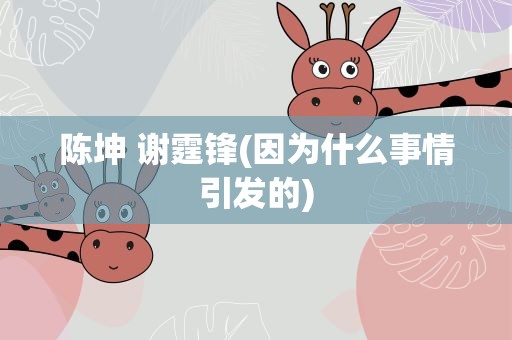 陈坤 谢霆锋(因为什么事情引发的)