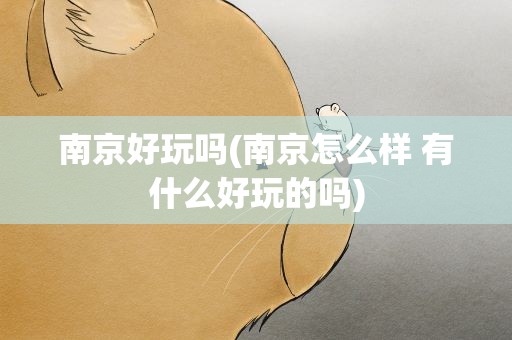 南京好玩吗(南京怎么样 有什么好玩的吗)