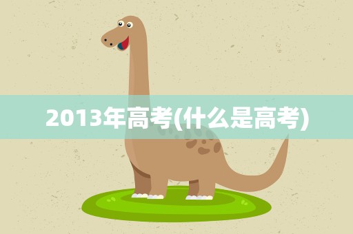 2013年高考(什么是高考)
