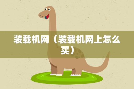 装载机网（装载机网上怎么买）