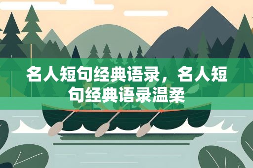 名人短句经典语录，名人短句经典语录温柔