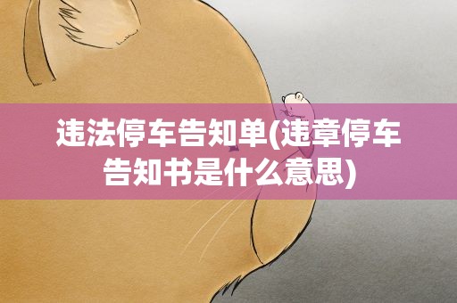 违法停车告知单(违章停车告知书是什么意思)
