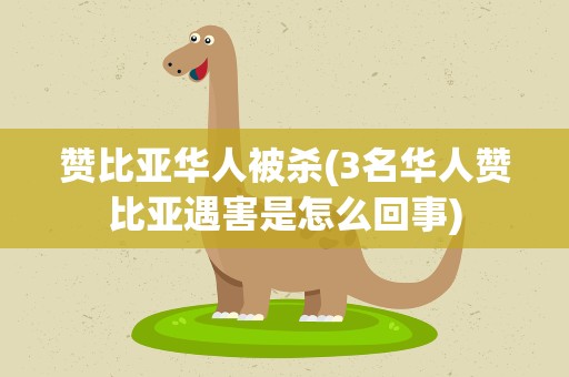 赞比亚华人被杀(3名华人赞比亚遇害是怎么回事)