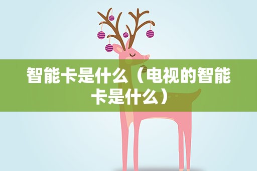智能卡是什么（电视的智能卡是什么）
