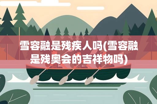 雪容融是残疾人吗(雪容融是残奥会的吉祥物吗)