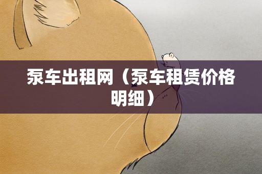 泵车出租网（泵车租赁价格明细）