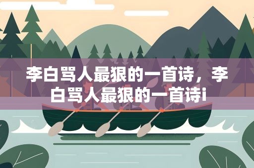 李白骂人最狠的一首诗，李白骂人最狠的一首诗i