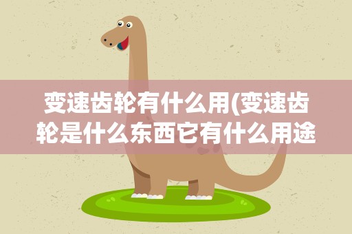 变速齿轮有什么用(变速齿轮是什么东西它有什么用途)