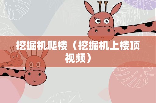 挖掘机爬楼（挖掘机上楼顶视频）