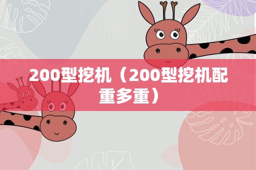 200型挖机（200型挖机配重多重）