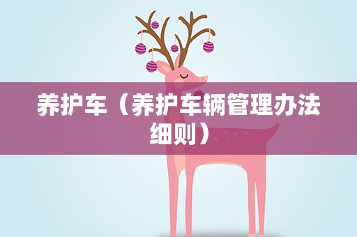 养护车（养护车辆管理办法细则）