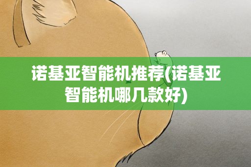 诺基亚智能机推荐(诺基亚智能机哪几款好)