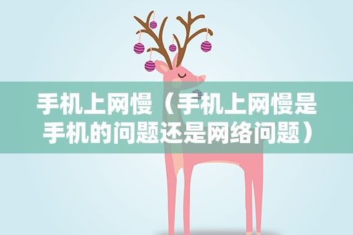 手机上网慢（手机上网慢是手机的问题还是网络问题）