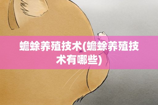 蟾蜍养殖技术(蟾蜍养殖技术有哪些)