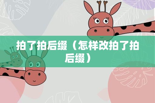 拍了拍后缀（怎样改拍了拍后缀）