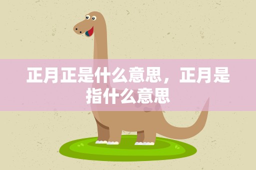 正月正是什么意思，正月是指什么意思