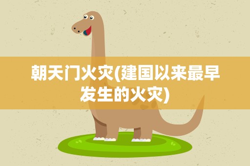 朝天门火灾(建国以来最早发生的火灾)