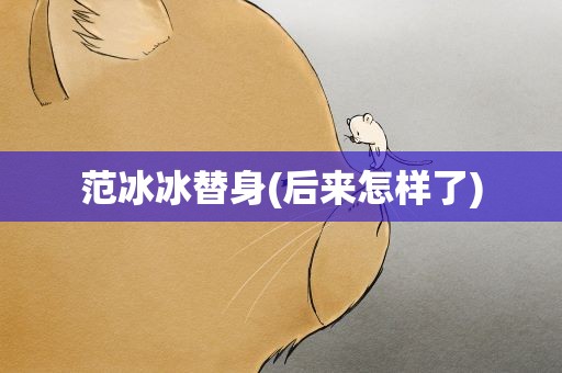 范冰冰替身(后来怎样了)